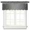 Cortina preto brilhante diamante gota textura pequena janela valance sheer curto quarto decoração casa voile cortinas