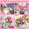 30cm Rose Flowers Silk Peony Artificial Flowers Bouquet 5 Big Head and 4 Bud for Home Wedding Decoration Indoor