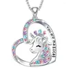 Naszyjniki wiszące wykwintna moda miłość Naszyjnik jednorożca kryształ dla kobiet biżuteria dla zwierząt prezent rocznicowy