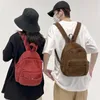 School Bags Corduroy Backpack Y2K Shoulders For Women Travel Knapsack Casual Packbag Versatile Rucksack Student Mochila Korean Bookbag