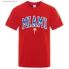 T-shirts pour hommes Miami Beach City T-shirt de lettre personnalisé pour hommes décontracté vêtements amples extra large haut d'été coton hommes t-shirt de rue T240202