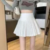 Skirts Lucyever Spring Summer Black White Pleated Women High-Waisted Anti-Glare Mini Skirt Womens Y2K Streetwear Jk A Line