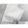 Handkerchief White Lace Thin Handkerchief Woman Wedding Gifts Party Decoration Cloth Napkins Plain Blank Diy 25X25Cm Drop Delivery Hom Dhc7S