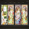 Window Stickers Retro Church Stained Glass Film Opaque Frosted European Style Privacy Home Bathroom Decor