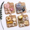 Hair Accessories 5Pcs/Set Born Bows Elastic Bands Baby Girl Headbands Flower Nylon Infant Toddler Hairband Headwear Accessorie