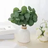 Decorative Flowers Faux Green Plants Decoration Fake Eucalyptus Leaves Realistic Artificial Branches With For Home Table