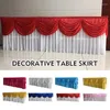 Decoração de festa 3m casamento pano de fundo cortina swag tassel gelo seda drape valance palco mesa saias banquete decoração