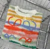 Kvinnor loewee tröjor väst ärmlös designer Knitting randig stickad casual hiphop tops designer modekläder tees tshirt356