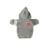 Abbigliamento per cani di nuovo designer inverno Love Etichettando le strisce di manica Contrasta grigio scuro schnauzer fagiolo francese Cat pet maglione