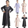 Roupas étnicas Muçulmano Bordado Meninas Oração Maxi Vestido Abayas Árabe Crianças Manga Longa Robe Islam Marrocos Kaftan Crianças Vestido Ramadan