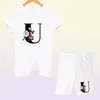 Kobiety dwupiętrowe litera T -Koszule i szorty Set Summer Summer Short Sleeve Oneck Casual Joggers Shorts Seksowne strój dla kobiety 2202058051