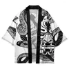 Abbigliamento etnico Streetwear Serpente Demone Stampa Haori Moda Uomo Donna Cardigan Spiaggia Yukata Abbigliamento asiatico Kimono cosplay giapponese Taglie forti