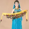 Scene Wear Boho Belly Dance Sequined midjekedja Kvinnor Kopparmynt Scarf Performance Clothing Accessories Hip