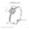 Wedding Rings 4-Claw Zircon For Women Micro-Inlaid Simation Ring Male Female Couple Jewelry Engagement Love Birthday Gift Drop Delive Dh1F2