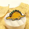 Brooches Mexican Food Taco Dinosaur Lapel Pin Tacosaurus Brooch Funny Vegan Flair Addition