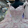 2024 Roze Sexy V-hals Zoete Quinceanera Jurken 3D Bloem Met Cape Sweet 15 Verjaardagsfeestje Jurken Luxe Meisje vestidos de 15 anos