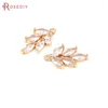 Pendant Necklaces 10PCS 18K Gold Color Brass And Zircon Tree Leaf Charms Pendants High Quality Diy Jewelry Making Earrings Accessories For