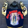 High Street Hip Hop Lady of Guadalupe Embroidered Jacket for Men y2k Harajuku fashion couple casual loose baseball uniform 240122