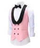 Men's Vests Casual Vest Pink Waiter Slim Fit Waistcoat Prom Blazer For Wedding Double Breasted Man Grooms