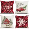 Pillow Christmas Tree Elk Snow Cover Year Home Decorative Sofa Pillowcase Holiday Decoration Linen Covers