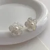 Boucles d'oreilles Minar INS Fashion, couleur blanche, fleur de coquille naturelle pour femmes, boucle d'oreille en laiton plaqué or véritable 14K, perle d'eau douce