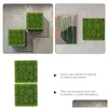 Decorative Flowers Wreaths Decorative Flowers 2 Pcs Foam Flocking Simation Moss Green Background Wall Faux Grass Decor Fake Panel Ar Dhzdq