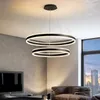 Pendant Lamps 110V220V Living Chandelier Atmospheric Home Full Spectrum Eye Protection Against Blue Room Bedroom Light Ring Dining R