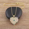 Pendant Necklaces Nidin Arrival Romantic Heart Shape Colorful Color Cubic Zirconia CZ Lucky Wedding Jewelry Party Gifts Necklace