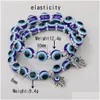 Bärda mode Sier Color Strand Armband Evil Blue Eye Hand Palm Armband For Women Pärlor Kedja Vintage smycken Kvinna Drop Deliver Dhmgt