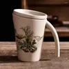 Tassen Chinesischen Stil Keramik Becher Lotus Trinken Tee Tasse Mit Deckel Haushalt Männliche Und Weibliche Kreative Retro Minimalistischen Kunst LB40318