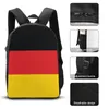 Rugzak 3 in 1 set 17 inch lunchtas Pen Duitse vlag Stevig Casual grafisch Gezellig scholen Infanteriepakket