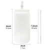 USA warehouse BPA free 16oz blank sublimation clear frosted beer glass can with colored plastic pp lid and clear straw