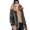 Masculino engrossado calor tendência original ecológico b3 couro e pele integrado high end estrela mesmo estilo casaco EFMF