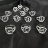 Design feminino anel de moda simples zircão letras árabes vidro quadrado design anel estilo árabe festa jóias acessório 240122