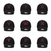 Gorras de bola A-Z Letras bicolores Bordado Gorra de béisbol negra Algodón de alta calidad Moda Hombres Mujeres Viseras deportivas Snapback ajustable