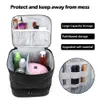 Nylon Nailpolish Organizer Bag with Zipper 30 Bottles Nail Polish Storage Bag Portable HighCapacity Multifunctional Beauty Box 240122