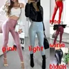 S-3Xl Wet Look Leder Leggings Frauen Hohe Taille Leggings Stretch Schlank Rot Schwarz Legging Mode Pu Hosen Frauen 240131