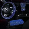 Steering Wheel Covers Car Cover Drill Water Armrest Box Inlaid Rhinestone Pad Handle 3Pcs/Set Multiple Colors Optional