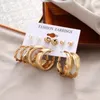 Pendientes colgantes de moda para mujer, conjunto de aro acrílico de mariposa y leopardo, Metal geométrico de Color dorado, joyería de tendencia para fiesta 2024