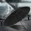 Parapluies 24K os résistant au vent super grand parapluie hommes d'affaires pôle droit longue poignée en cuir PU