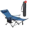 Outdoor-Klappstuhl, tragbar, verstellbar, Liegestuhl mit abnehmbarer Fußstütze, Camping-Klappstuhl, ultraleichter Angelstuhl, 240125