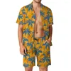 Survêtements pour hommes Coconut Tree Beach Shirt Ensembles Summer Hawaii Style Short à manches courtes Casual Holiday Hommes 2 pièces Costume Outfit Set