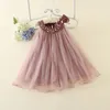 Abiti per ragazza Party Formale Ragazze Bambini Fiore viola Abiti Moda Abbigliamento per bambini Per 4 6 8 10 12 anni AKF164099