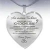 Collane con ciondolo Collana An Meine Tochter Ich Liebe Dich Colore oro argento Cuore d'amore Regali di compleanno di ispirazione tedesca