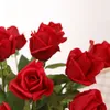 Декоративные цветы, 10 шт./лот, искусственные бутоны роз, украшение для дома и сада, розовый, белый, маленький, настоящий сенсорный, искусственный цветок розы, свадебные поставки