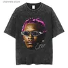 T-shirts voor heren Young Thug Thugger Grafisch Vintage gewassen T-shirt Heren Rapper Hip Hop Punk Tees Heren Dames Mode Oversized T-shirts Streettrip T240202