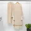 Roupas étnicas Khimar Saia 2 Peças Set Dubai Turquia Muçulmana Mulheres Oração Vestuário Islâmico 2024 Ramadan Eid Robe Abaya Hijab Vestido Vestido