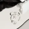 Cluster Rings LIVVY Silver Color Design Flower Shape Gold Retro Opening Handmade Ring Fashion Fine Jewelry 2024 Trend