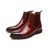 Bottes Nouveautés bottes Chelsea rouges pour hommes bout rond solide printemps automne mode hommes bottes courtes affaires livraison gratuite taille 38-46