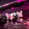 Stud Earrings Rainbow Butterfly Exquisite Austrian Crystals Jewelry Mothers Day Birthday Gifts